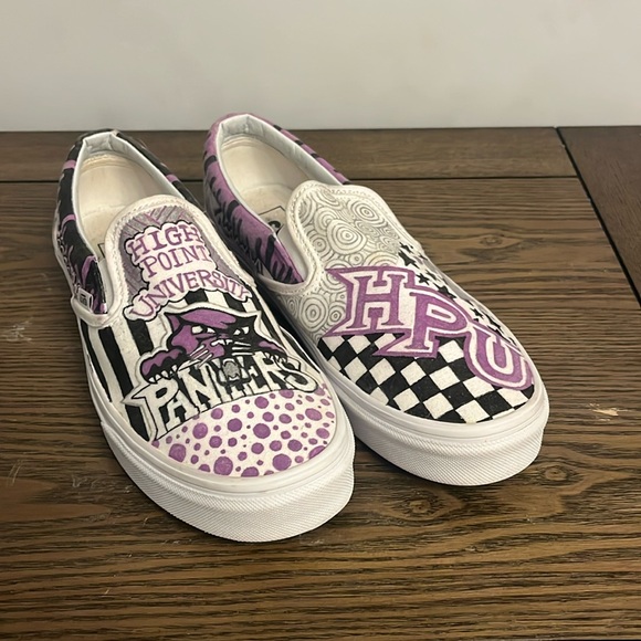 NEVER WORN Custom High Point University Vans. Women’s 8. - Picture 1 of 3